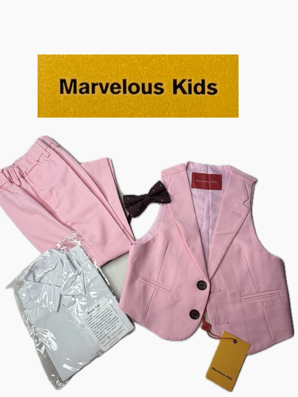 Marvelous kids, boys formal suit set, size 3T, Pink, NWT